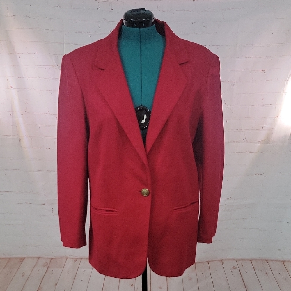 Sag Harbor Vibrant Red Wool Blazer
